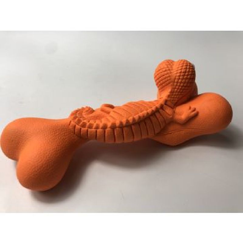 Aggressive Chewer Orange Dog Chew Toys Design Natural Rubber