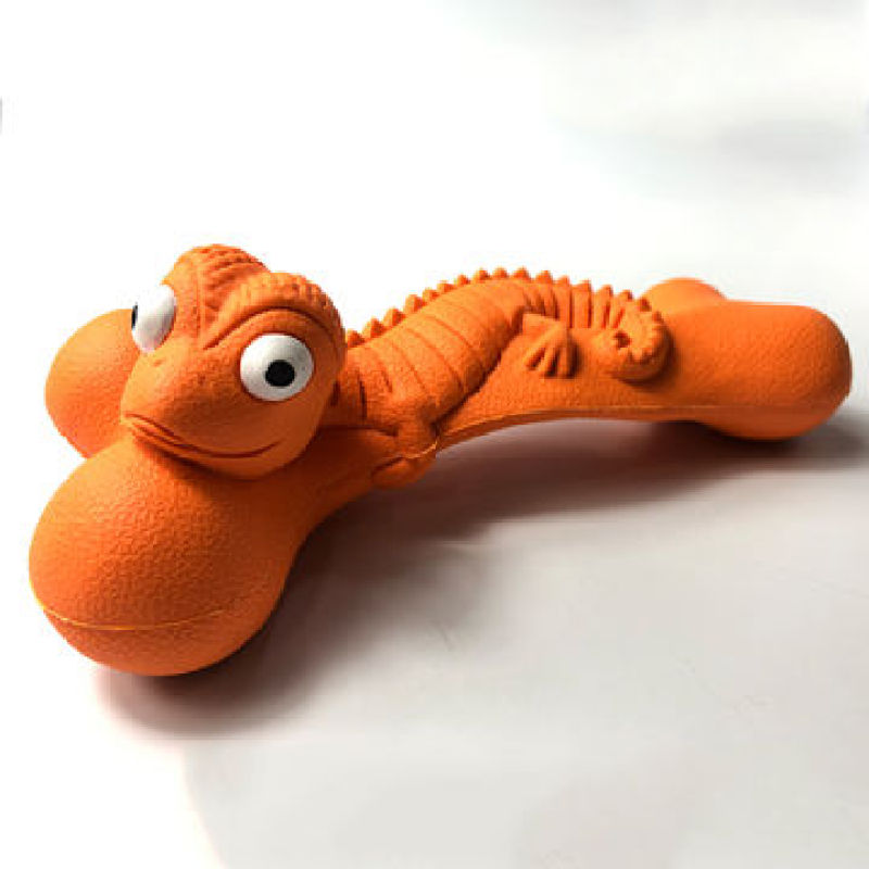 Aggressive Chewer Orange Dog Chew Toys Design Natural Rubber