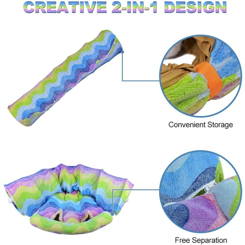 Condo Toy  Cat Tunnel Bed with 3 Way Cat Play Tube Exercising Playground for Pet Dog