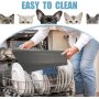 Raised Edges to Prevent Spills Water Pet Feeding Mat Easy Clean Dogs and Cats Resistant Placemat Tray
