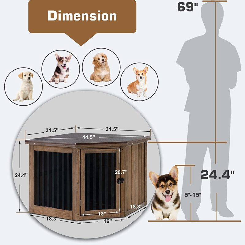 Pet Crate Indoor Use Kennel with Door End Table