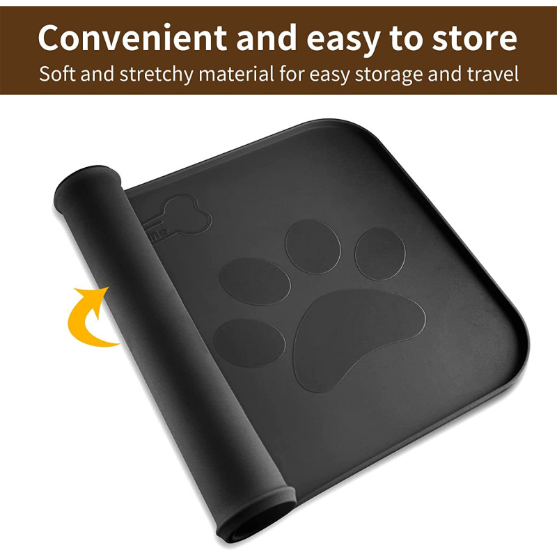 Foldable Pet Placemat Non-Slip Waterproof  Silicone Pet Feeding Mats for Small and Medium Cats and Dogs