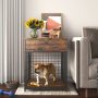 Dog Kennel Wood Indoor Decorative Pet Crate House Dog Crate End Table with Drawer
