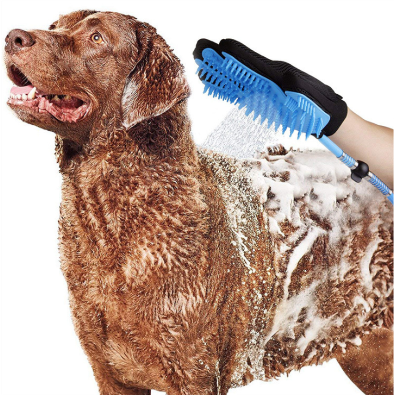 Dog Shower Sprayer Set Pet Bathing Tool Massage Scrubber in one Grooming Brush Accessories