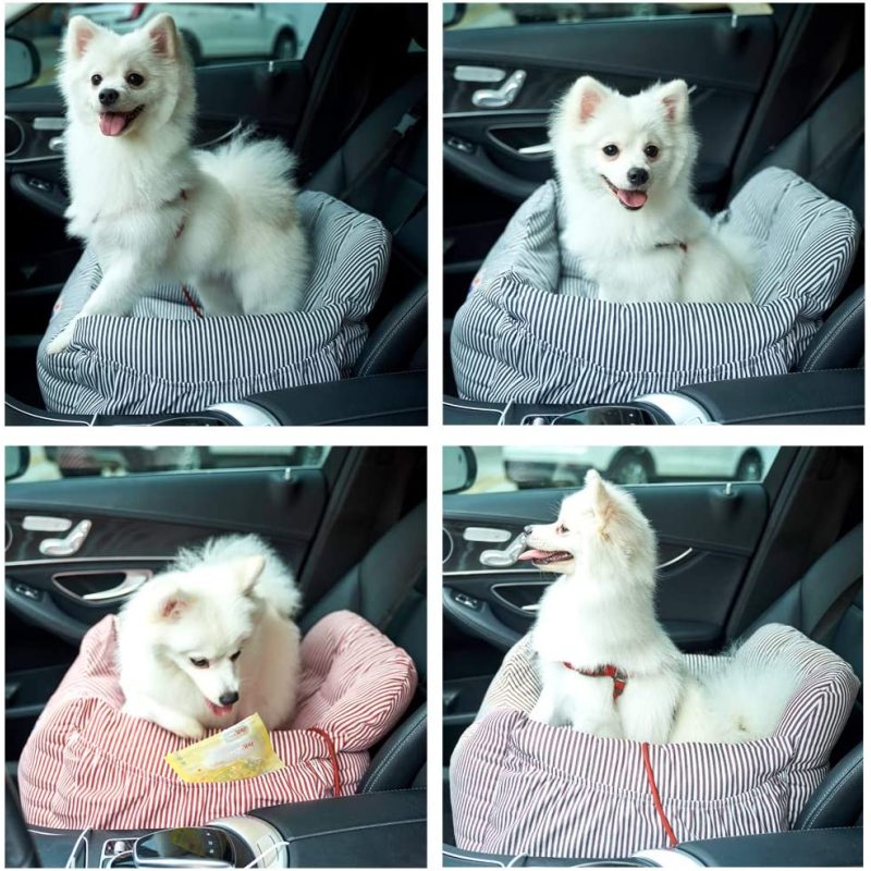 Dog Car Seat Pet Booster Seat Pet Travel Safety Seat Dog Bed for Car with Storage Pocket