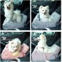 Dog Car Seat Pet Booster Seat Pet Travel Safety Seat Dog Bed for Car with Storage Pocket