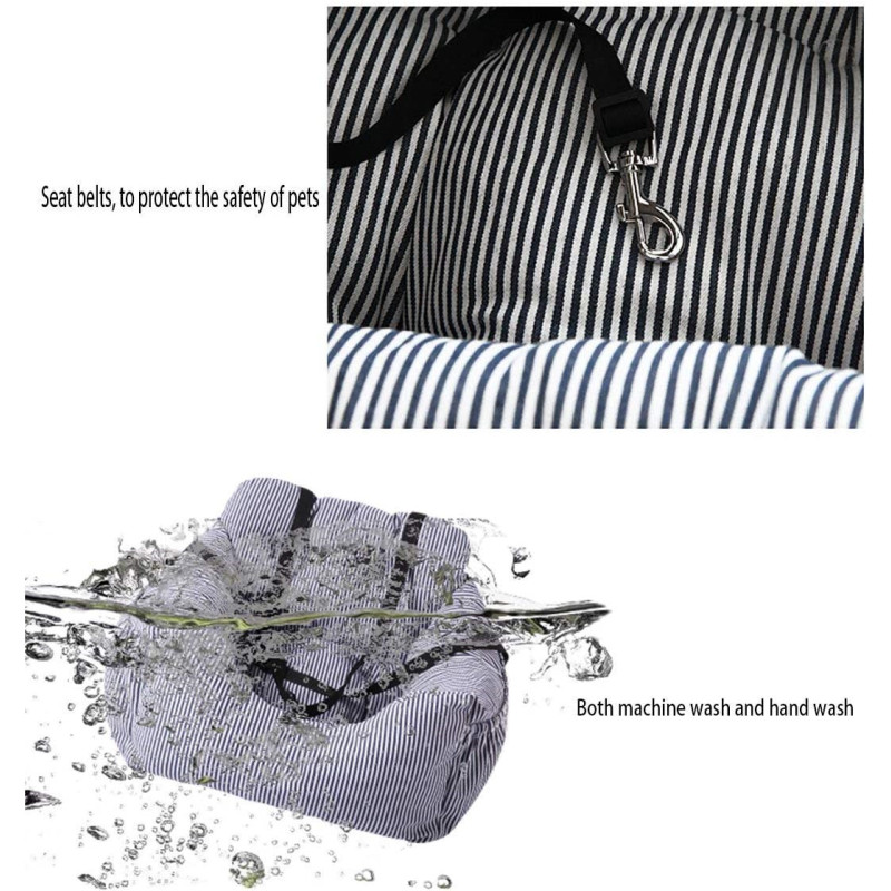 Dog Car Seat Pet Booster Seat Pet Travel Safety Seat Dog Bed for Car with Storage Pocket