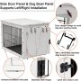 Wood Cage with 360 Degree Rotatable Removable Dog Bowls Dog Crate End Table with Tray Double Doors Dog Kennels