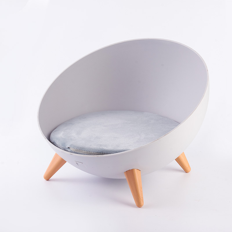 Wholesale Wood Grain Feet Comfortable Cat Nest Luxury Pet Bed