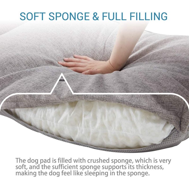 Dog Beds for Large Dogs Clearance Super Thick & Comfortable Pet Bed with Pillow, Washable Cover and Anti-Slip Bottom