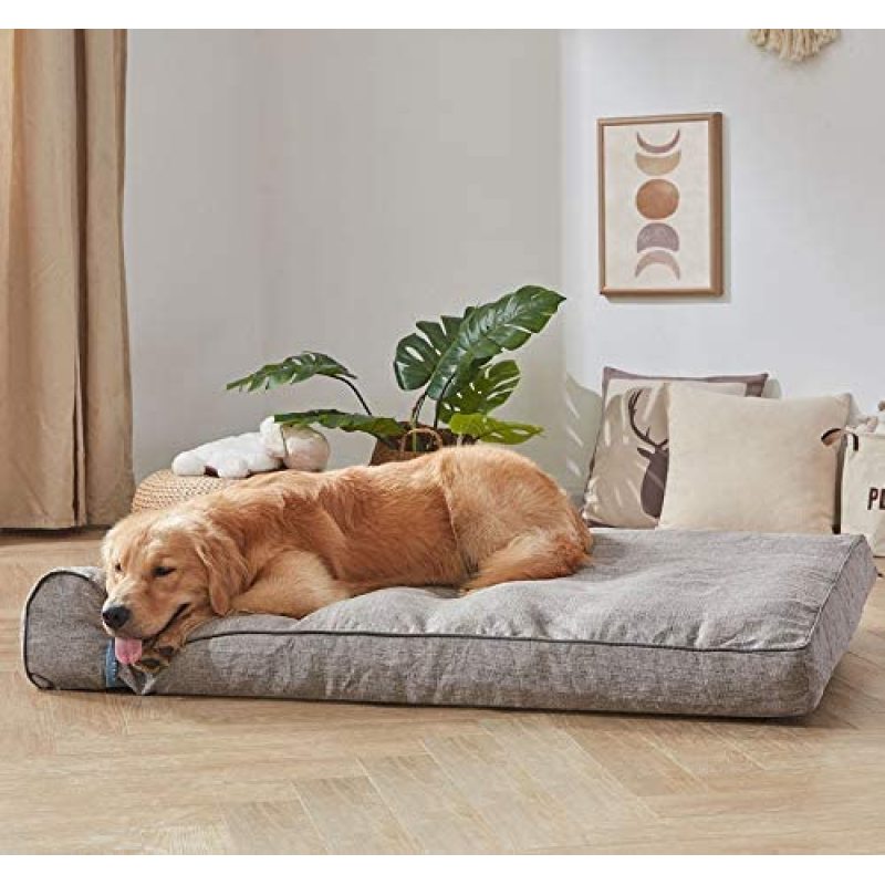 Dog Beds for Large Dogs Clearance Super Thick & Comfortable Pet Bed with Pillow, Washable Cover and Anti-Slip Bottom