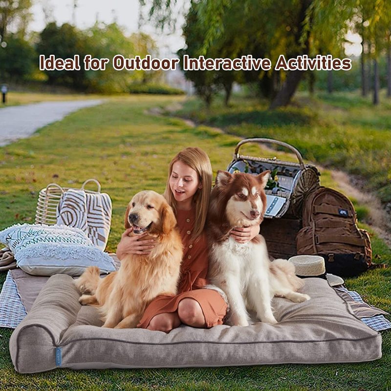 Dog Beds for Large Dogs Clearance Super Thick & Comfortable Pet Bed with Pillow, Washable Cover and Anti-Slip Bottom