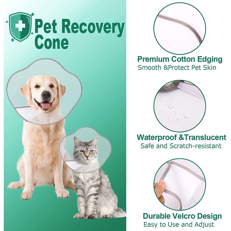 Surgery Cone Protective Pet Recovery Collar Plastic Dog Cats Neck Cone of Shame E