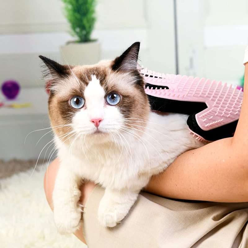 1PC Pet Grooming Mitten Double-Side Pet Grooming Design with Silicone Needles