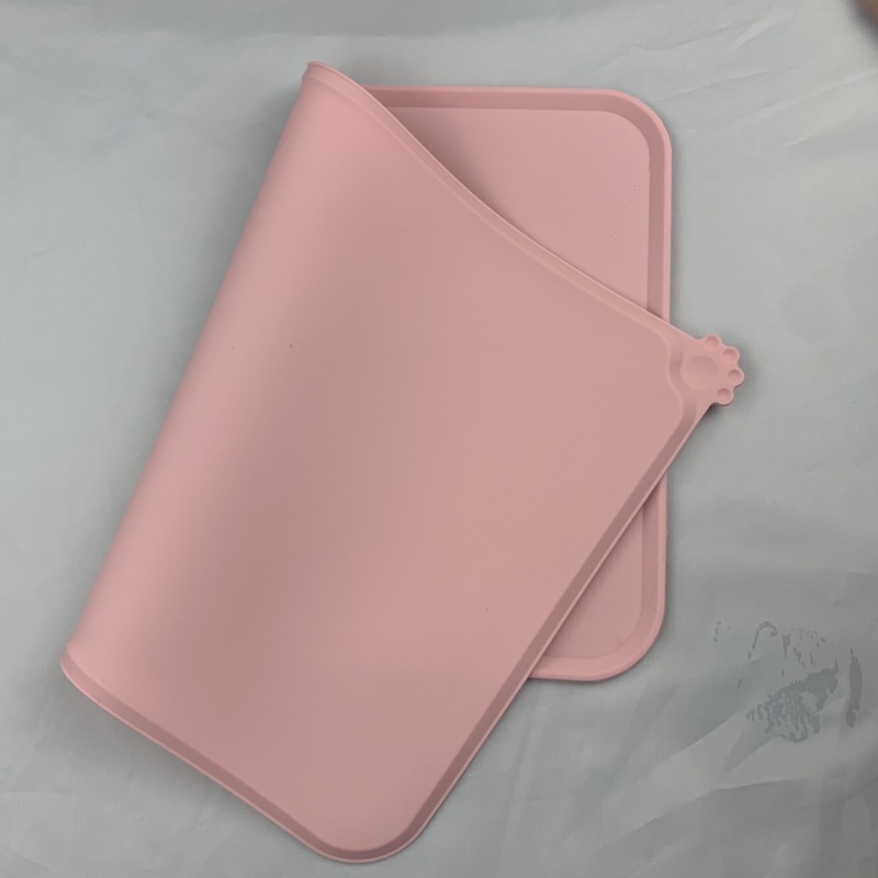 Dog Food Mat Waterproof Dog Food Water Bowl Placemat in Premium Silicone with Floor Protection Lip