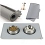 Dog Food Mat Waterproof Dog Food Water Bowl Placemat in Premium Silicone with Floor Protection Lip