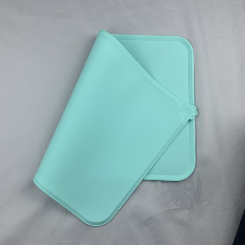 Dog Food Mat Waterproof Dog Food Water Bowl Placemat in Premium Silicone with Floor Protection Lip