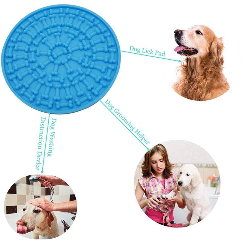 Dog Feeding Lick Mat Pet Dog Feeder Bowl for Bath Distraction Pet Lick Mat Silicone