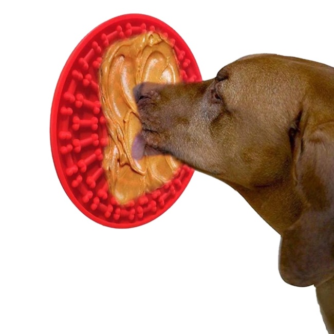Dog Feeding Lick Mat Pet Dog Feeder Bowl for Bath Distraction Pet Lick Mat Silicone