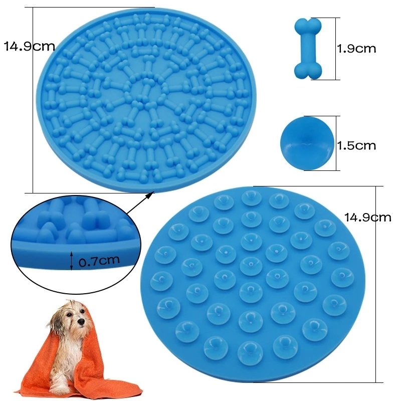 Dog Feeding Lick Mat Pet Dog Feeder Bowl for Bath Distraction Pet Lick Mat Silicone