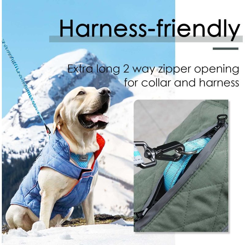 Dog Cold Weather Coats - Cozy Waterproof Windproof Reversible Winter Dog Jacket, Thick Padded Warm Coat Reflective Vest Clothes