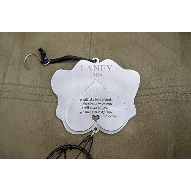 Remembrance Pet Memorial Gift Pet Memorial Wind Chime Metal Casted Pawprint Wind Chime