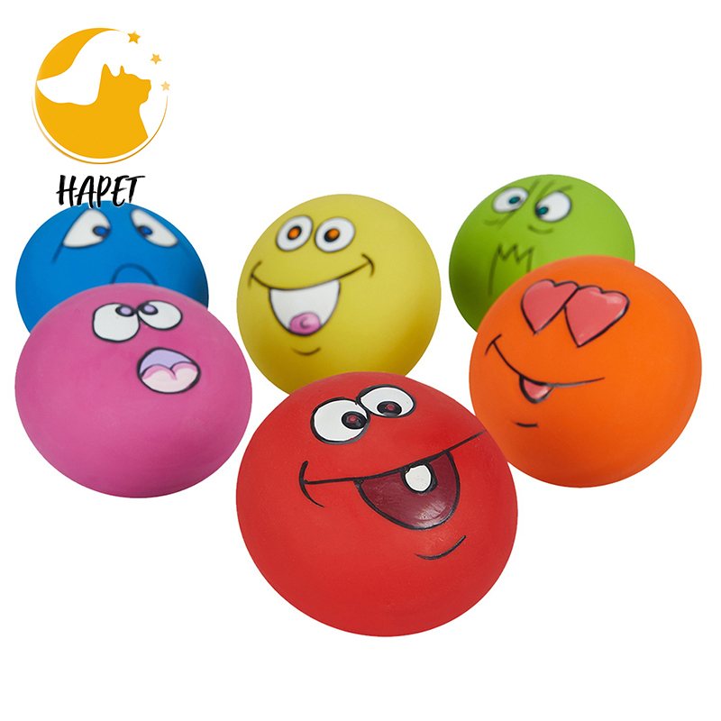 Rubber Dog Chewing Squeaky Ball Toys Fetch Play Toy for Puppy Small Medium Pets