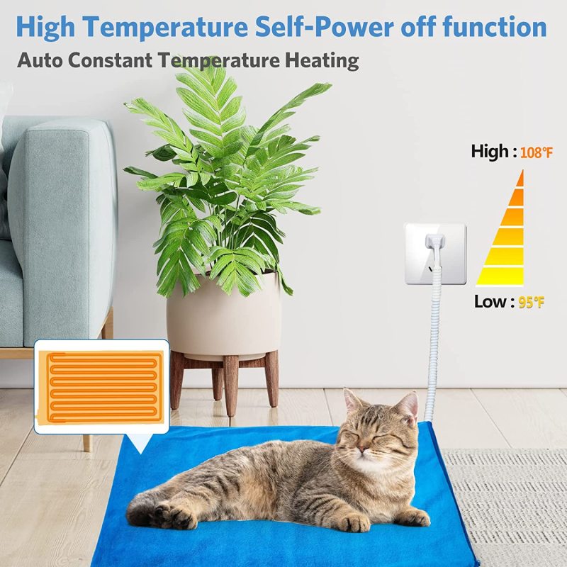 Pet Heating Pad ,Cat Dog Electric Indoor Waterproof,Auto Constant Temperature , Chew Resistant Steel Cord