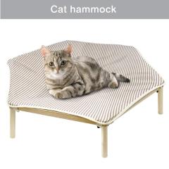 Wooden Elevated Portable Cooling Pet Dog Cat Bed Raised Cot Hammock Washable Cotton Canvas