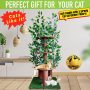 Cat Scratching Posts. Cute Tall Cat Tower for Large Cats with Leaves. Easy Fast DIY Holes. New Anti Topple