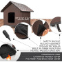 Outdoor Heated Kitty House Cat Shelter Elevated Waterproof Roof and Base Insulated Pet House Safe Cat kennel Durable Cat Condo