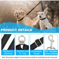 Adjustable Length and Tangle Free Dual Dog Leash for Small Dog