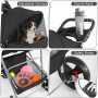 Four Wheels Pet Stroller, for Medium Small Dogs Cats Travel Folding Carrier Stroller with Cup Holder & Removable Liner