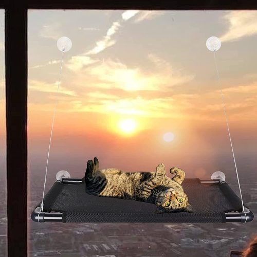 Suction Cups Cat Hammock Window Pet Kitten Resting Seat Shelf for Safety Saving Space