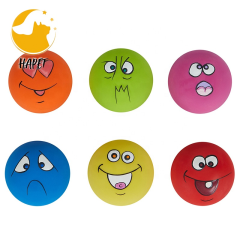Funny Face Dog Toys Rubber Soft Fetch Play Interactive Dog Balls