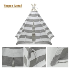 Wholesale Pet Teepee Dog Canvas Cat Bed Portable Dog Teepee Tents Washable Pet Dog Tent Houses