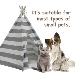 Wholesale Pet Teepee Dog Canvas Cat Bed Portable Dog Teepee Tents Washable Pet Dog Tent Houses