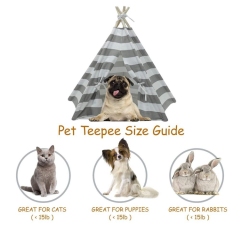 Wholesale Pet Teepee Dog Canvas Cat Bed Portable Dog Teepee Tents Washable Pet Dog Tent Houses