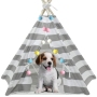 Wholesale Pet Teepee Dog Canvas Cat Bed Portable Dog Teepee Tents Washable Pet Dog Tent Houses