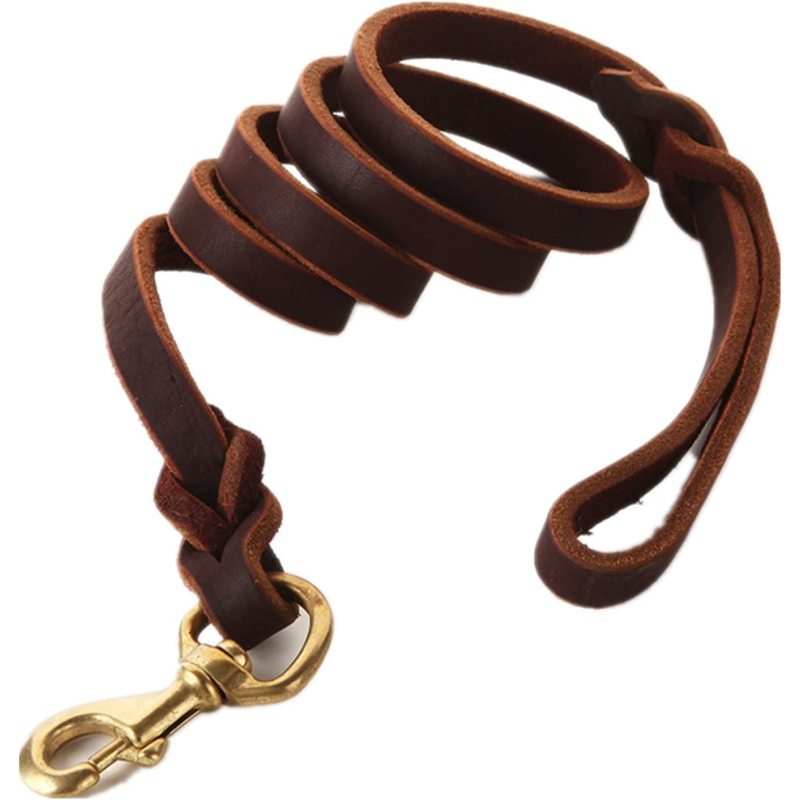 Heavy Duty Leather Dog Leash Best Military Grade for Dogs Training
