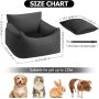 Dog Car Seat for Small Dog, Pet Booster Seat Dog Travel Safety Car Carrier with Side Pocket Storage Fully Removable and Washable