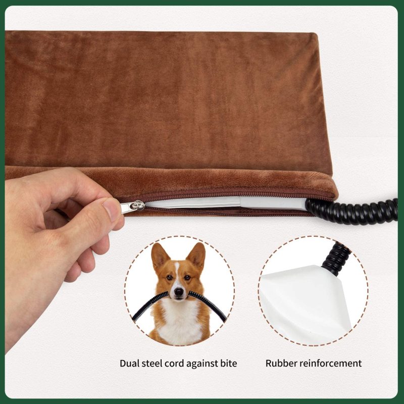 Pet Heating Pad for Dogs Cats with Timer Upgraded Electric Heated Pad Temperature Adjustable Pet Bed Warmer Blanket Mat Auto Pow