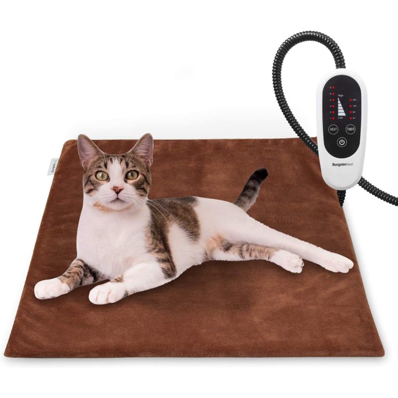 Pet Heating Pad for Dogs Cats with Timer Upgraded Electric Heated Pad Temperature Adjustable Pet Bed Warmer Blanket Mat Auto Pow