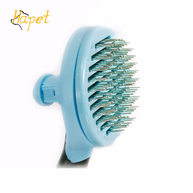 fashionable TPR handle stainless steel pet pin massage comb pet cleaning brush