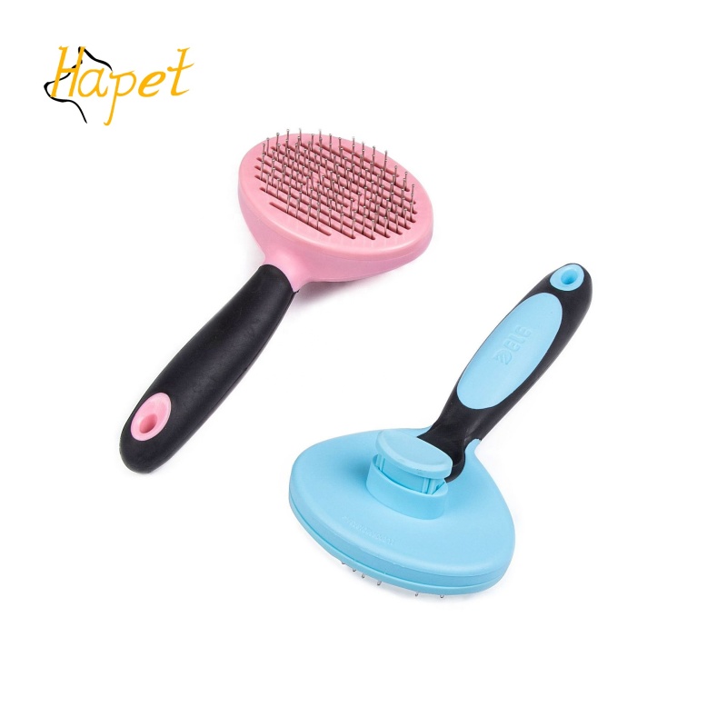 fashionable TPR handle stainless steel pet pin massage comb pet cleaning brush
