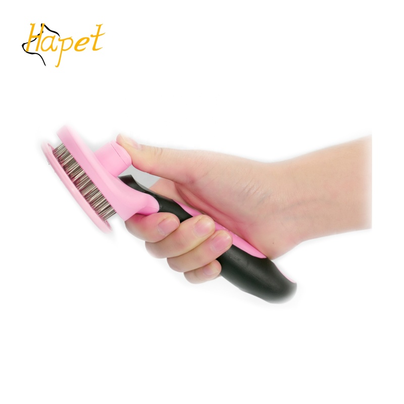 fashionable TPR handle stainless steel pet pin massage comb pet cleaning brush