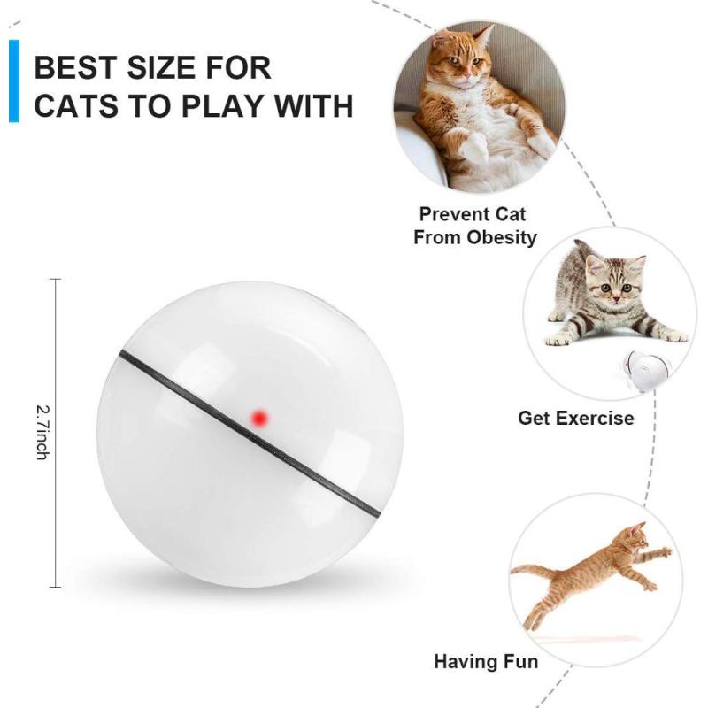 Usb Rechargeable Interactive Cat Toy Degree Automatic Rolling Ball Anti-break Bite Self Rotating Pet Cat harness Toy Ball