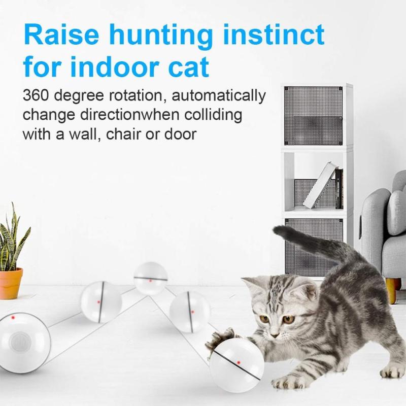 Usb Rechargeable Interactive Cat Toy Degree Automatic Rolling Ball Anti-break Bite Self Rotating Pet Cat harness Toy Ball