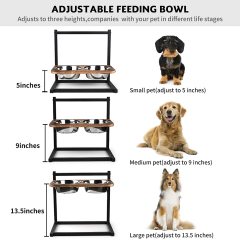 Adjustable  Food Elevated Dog Bowls Raised Stand Feeder For Pet
