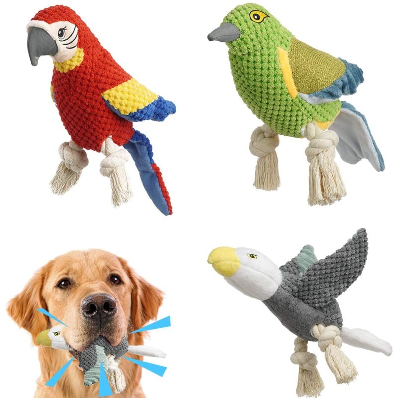 Interactive Stuffed Dog Toys with Crinkle Paper Durable Squeaky Chew Toys for Puppy Small Medium Dogs